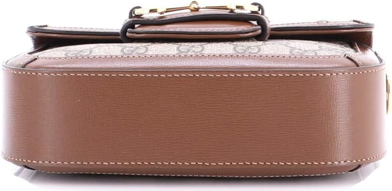 Gucci, Horsebit 1955 Shoulder Bag GG Coated Canvas with Leather Mini, Brown
