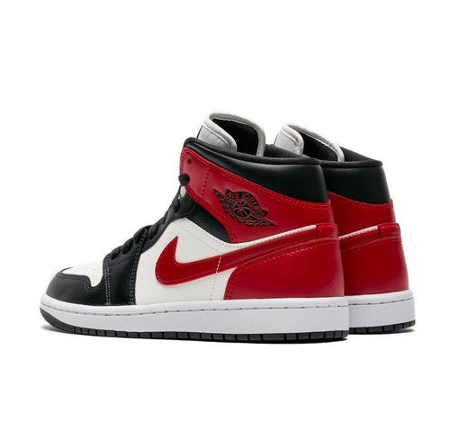 Nike Air Jordan 1 Mid Gym Red Off Noir BQ6472-160 Women's Size