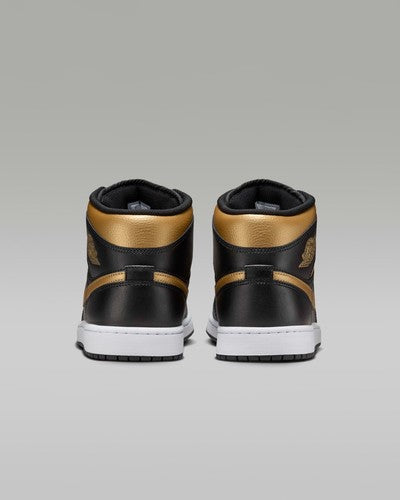 Nike Air Jordan 1 Mid "Black/Metallic Gold" DQ8426-071 Sneakers [US 7-15]