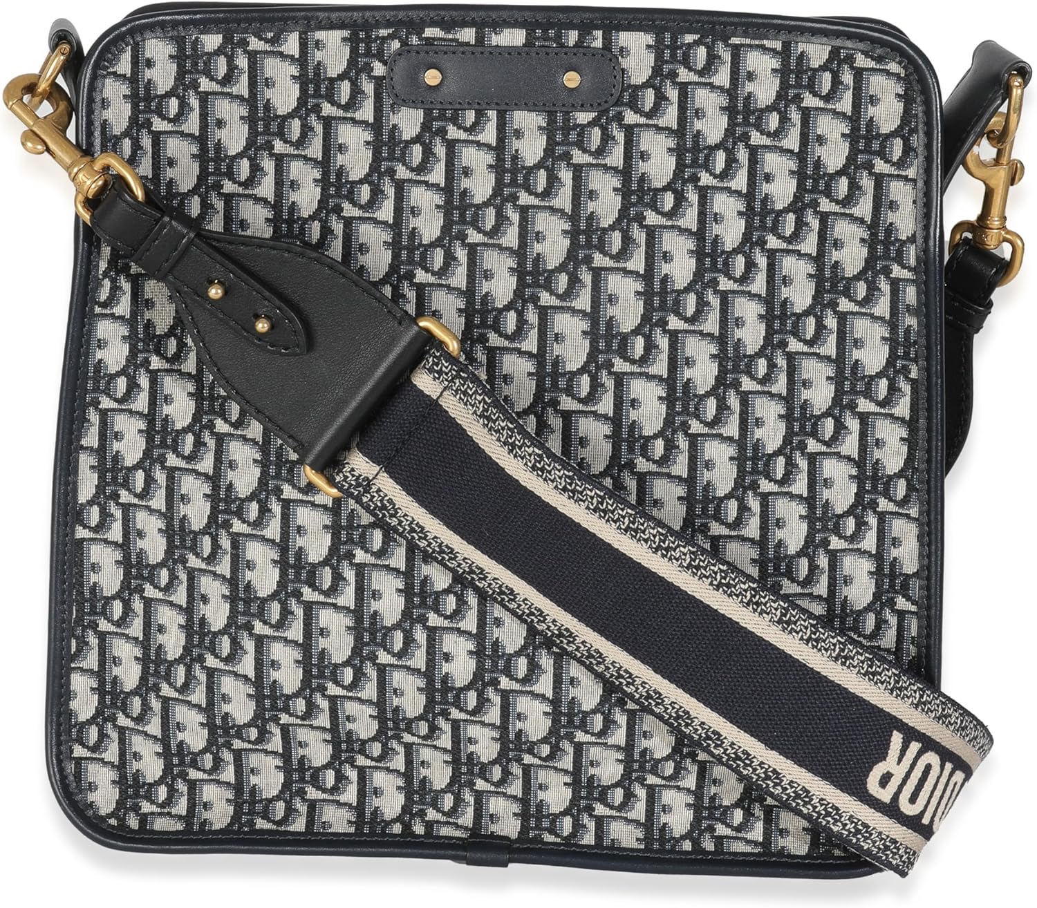 Dior, Navy Oblique Canvas CD Hobo, Beige, Blue