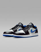 Nike Air Jordan 1 Low "Black/Game Royal/Metallic Platinum" 553558-007 US7-14