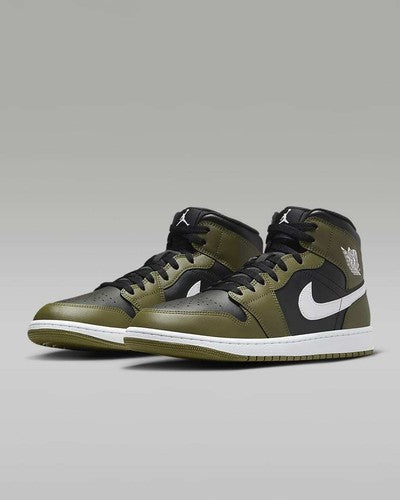 Nike Air Jordan 1 Mid "Black/Medium Olive/Sail/White" DQ8426-092 [US 7-15]