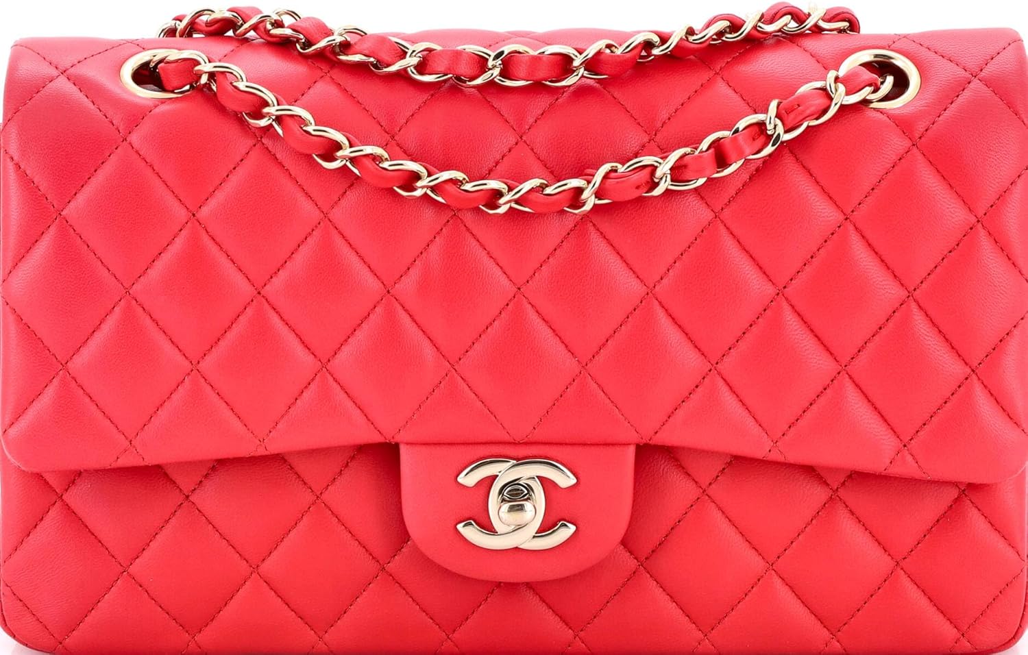 Chanel, Classic Double Flap Bag Quilted Lambskin Medium, Pink