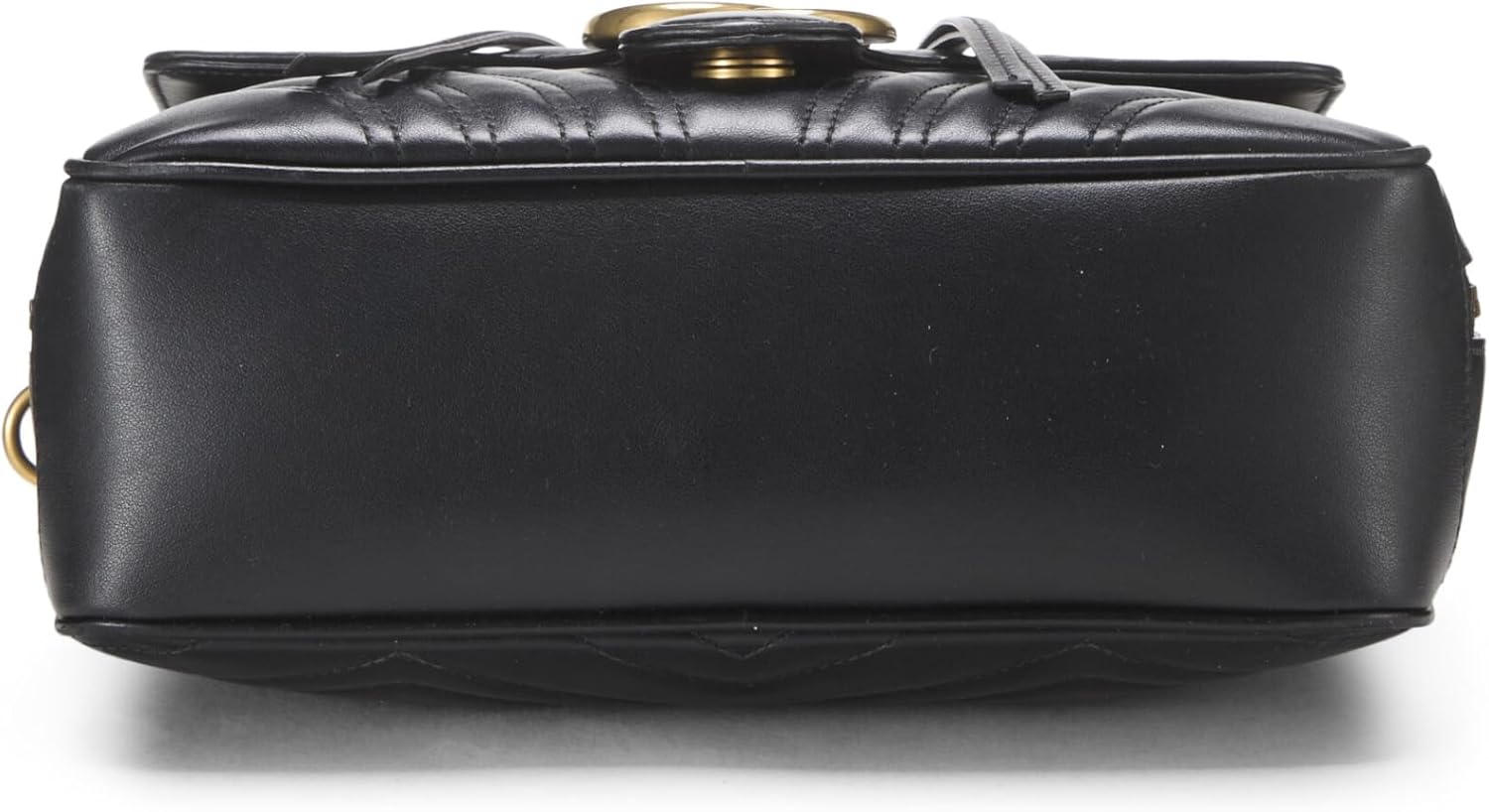 Gucci, Black Leather GG Marmont Top Handle Shoulder Bag Small, Black