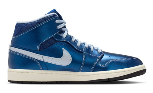Nike Air Jordan 1 Mid SE Metallic Blue Quilted IM5128-001 Women's Size
