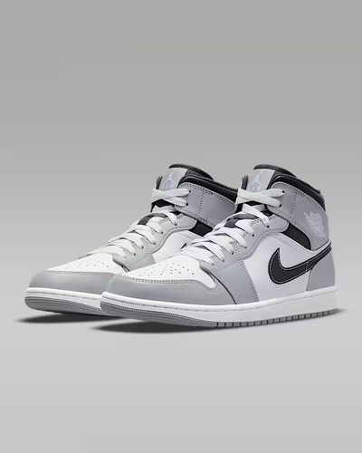 NIKE AIR JORDAN 1 MID "Light Smoke Gray/Anthracite/White" 554724-078 Men's