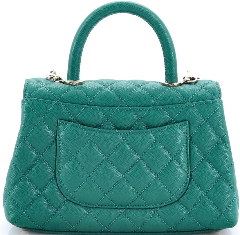 Chanel, Coco Top Handle Bag Quilted Caviar Mini, Green