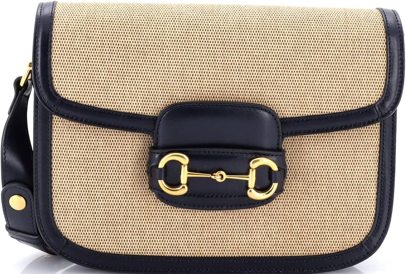 Gucci, Horsebit 1955 Shoulder Bag Canvas and Leather Small, Neutral