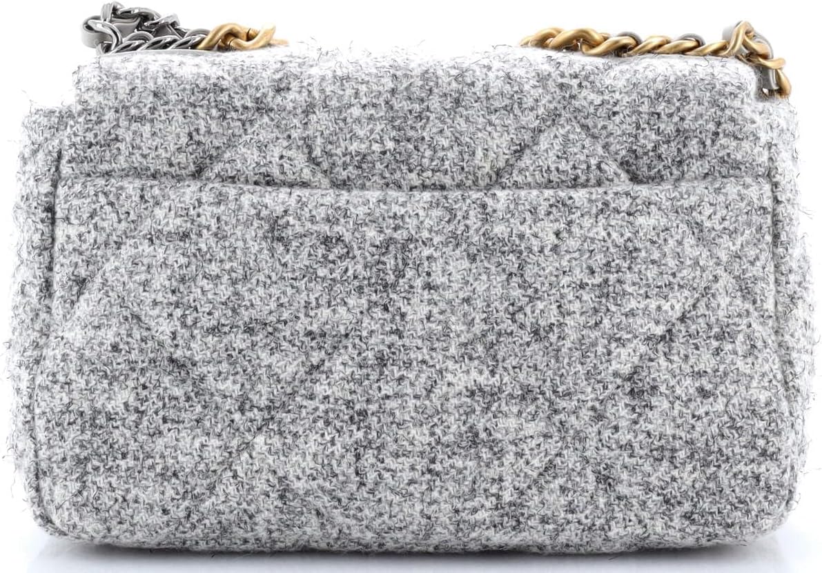 Chanel, 19 Flap Bag Quilted Tweed Medium, Gray