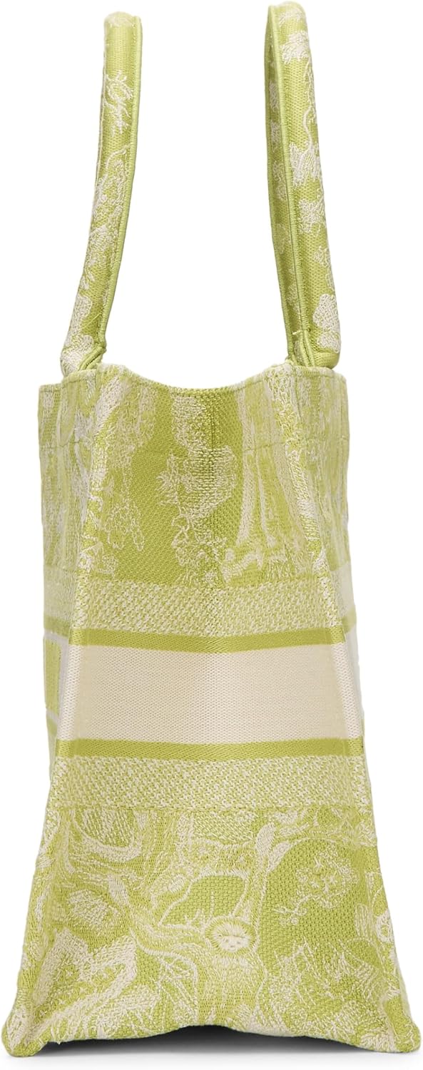Christian Dior, Green Embroidered Canvas Book Tote Medium, Green