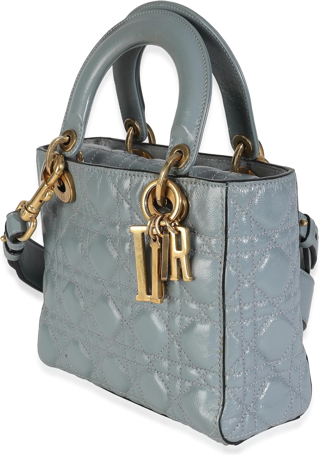 Dior, Blue Crinkled Patent Cannage Small My ABCDior Lady Dior, Blue