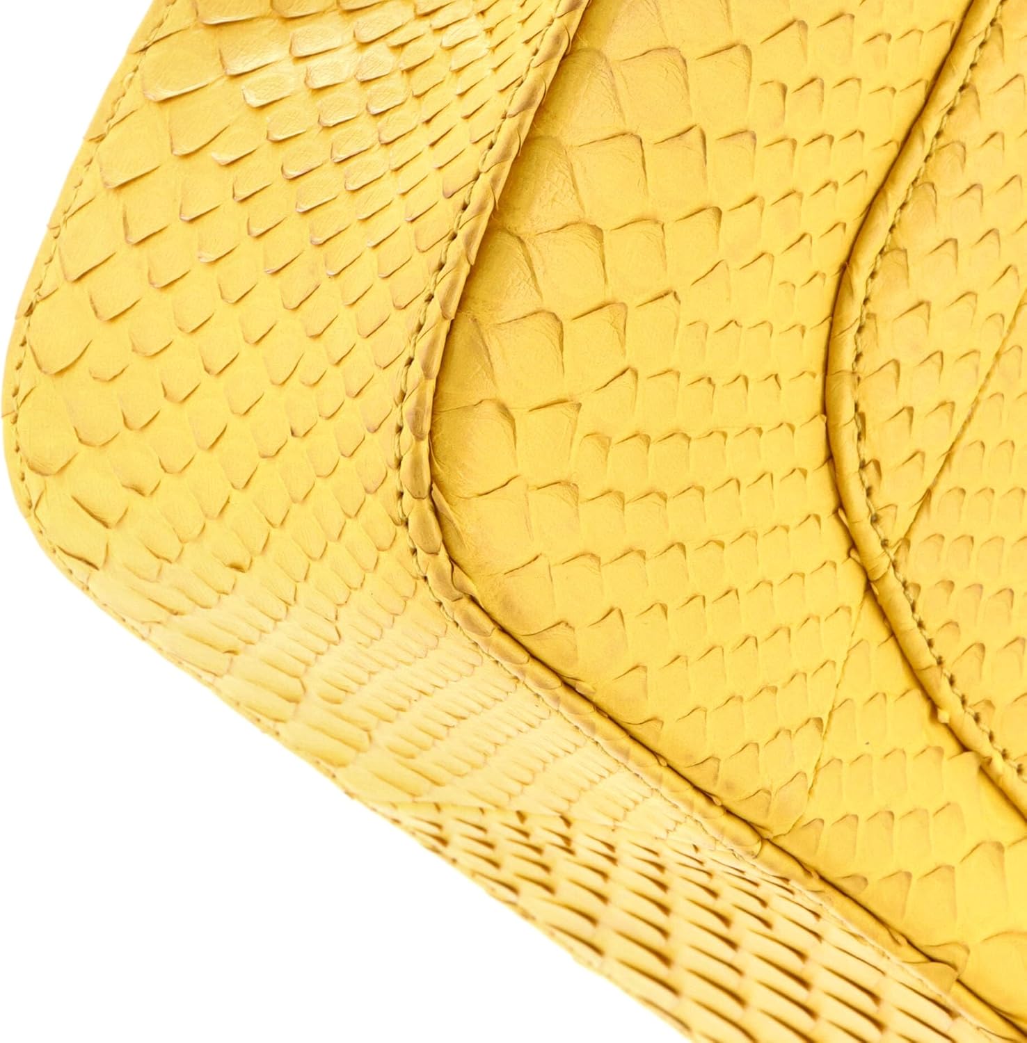 Chanel, Classic Double Flap Bag Python Medium, Yellow