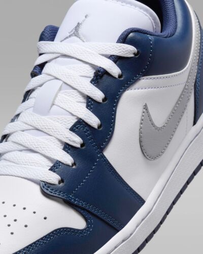 Nike Air Jordan 1 Low "White/Midnight Navy/Wolf Gray" 553558-141 [US 7-15]