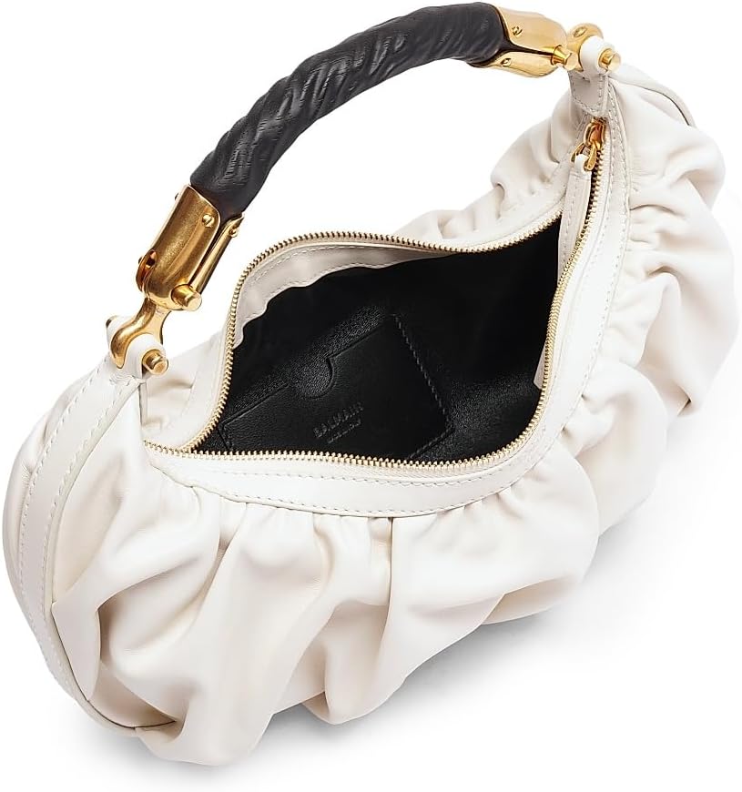 Balmain, Medium Ebene Leather Top Handle Bag, Creme
