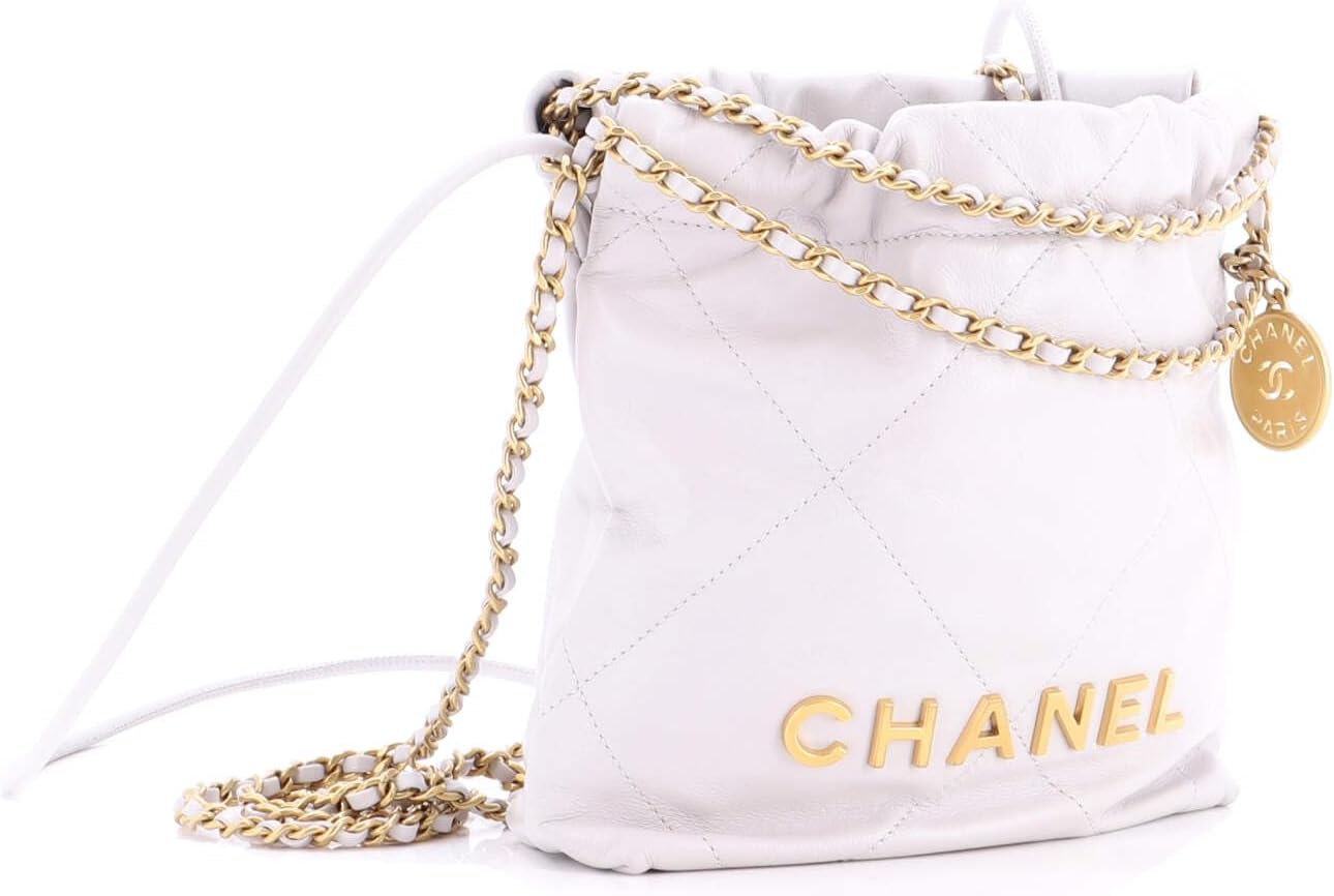 Chanel, 22 Chain Hobo Quilted Calfskin Mini, Gray