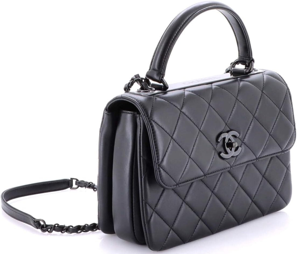 Chanel, Trendy CC Top Handle Bag Quilted Lambskin Small, Black