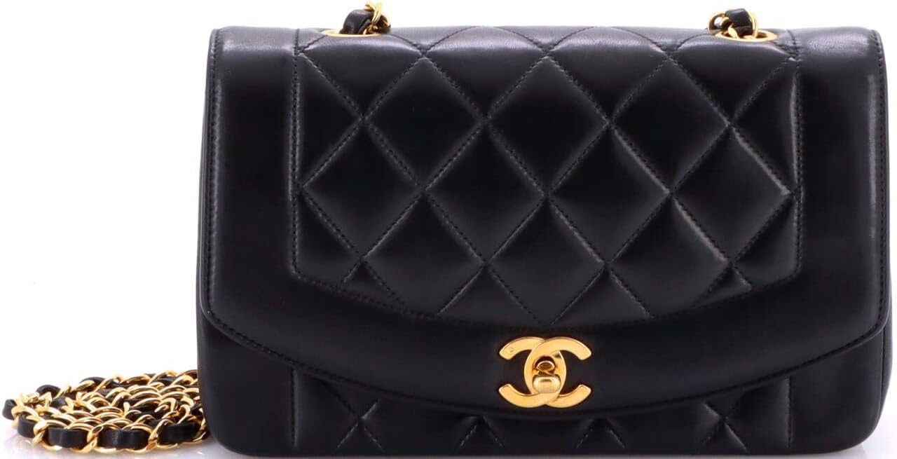 Chanel, Vintage Diana Flap Bag Quilted Lambskin Small, Black